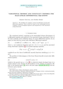 VARIATIONAL METHOD AND CONJUGACY CRITERIA FOR HALF-LINEAR DIFFERENTIAL EQUATIONS