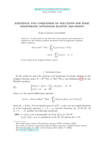 EXISTENCE AND UNIQUENESS OF SOLUTIONS FOR SOME DEGENERATE NONLINEAR ELLIPTIC EQUATIONS