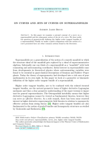 ON CURVES AND JETS OF CURVES ON SUPERMANIFOLDS Andrew James Bruce