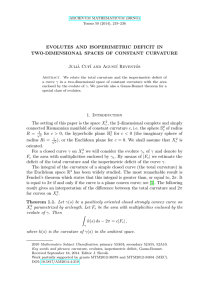 EVOLUTES AND ISOPERIMETRIC DEFICIT IN TWO-DIMENSIONAL SPACES OF CONSTANT CURVATURE