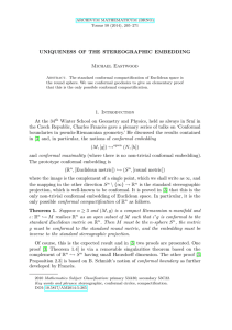 UNIQUENESS OF THE STEREOGRAPHIC EMBEDDING Michael Eastwood