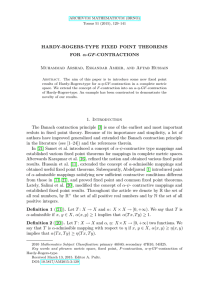 HARDY-ROGERS-TYPE FIXED POINT THEOREMS α Muhammad Arshad, Eskandar Ameer, and Aftab Hussain