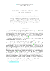 COMMENTS ON THE FRACTIONAL PARTS OF PISOT NUMBERS