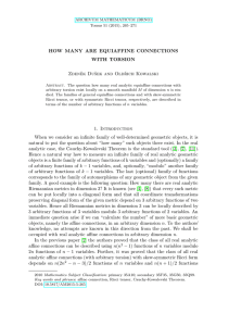 HOW MANY ARE EQUIAFFINE CONNECTIONS WITH TORSION Zdeněk Dušek and Oldřich Kowalski