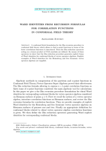 WARD IDENTITIES FROM RECURSION FORMULAS FOR CORRELATION FUNCTIONS IN CONFORMAL FIELD THEORY