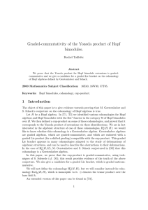 Graded-commutativity of the Yoneda product of Hopf bimodules. Rachel Taillefer