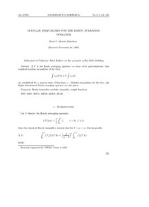 MODULAR INEQUALITIES FOR THE HARDY AVERAGING OPERATOR (