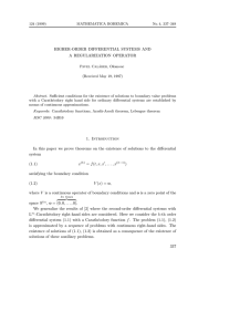 HIGHER-ORDER DIFFERENTIAL SYSTEMS AND A REGULARIZATION OPERATOR (