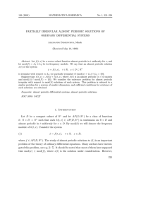 PARTIALLY IRREGULAR ALMOST PERIODIC SOLUTIONS OF ORDINARY DIFFERENTIAL SYSTEMS (
