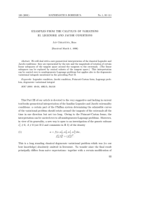 EXAMPLES FROM THE CALCULUS OF VARIATIONS III. LEGENDRE AND JACOBI CONDITIONS (