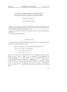 MONOTONE APPROXIMATION OF MEASURABLE MULTIFUNCTIONS BY SIMPLE MULTIFUNCTIONS (