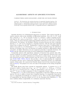 ALGORITHMIC ASPECTS OF LIPSCHITZ FUNCTIONS