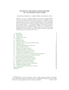 INVARIANT MEASURES CONCENTRATED ON COUNTABLE STRUCTURES