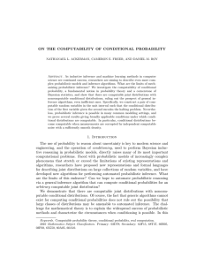 ON THE COMPUTABILITY OF CONDITIONAL PROBABILITY