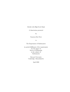 Models with High Scott Rank A dissertation presented by Cameron Eric Freer