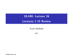 18.440: Lecture 16 Lectures 1-15 Review Scott Sheffield MIT