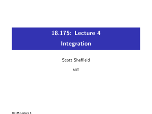 18.175: Lecture 4 Integration Scott Sheffield MIT