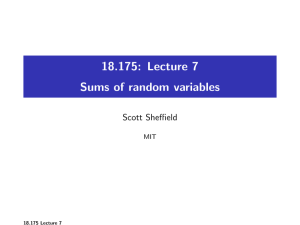 18.175: Lecture 7 Sums of random variables Scott Sheffield MIT