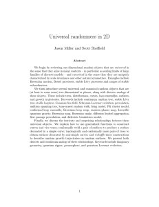 Universal randomness in 2D Jason Miller and Scott Sheffield