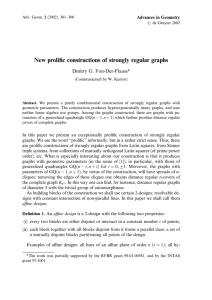 New proliﬁc constructions of strongly regular graphs Dmitry G. Fon-Der-Flaass*