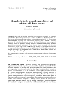 Generalized projective geometries: general theory and equivalence with Jordan structures Wolfgang Bertram