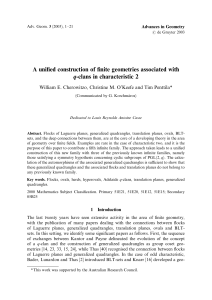A uniﬁed construction of ﬁnite geometries associated with Advances in Geometry