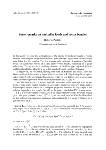 Some remarks on multiplier ideals and vector bundles Roberto Paoletti