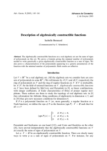 Description of algebraically constructible functions Isabelle Bonnard Advances in Geometry