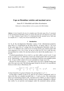 Caps on Hermitian varieties and maximal curves Advances in Geometry