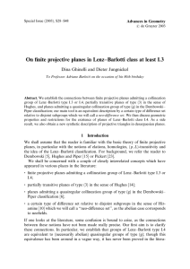 On ﬁnite projective planes in Lenz–Barlotti class at least I.3