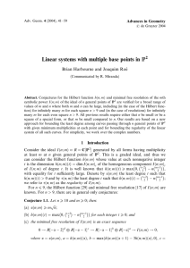 Linear systems with multiple base points in P Advances in Geometry 2