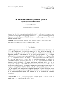 On the second sectional geometric genus of quasi-polarized manifolds Yoshiaki Fukuma