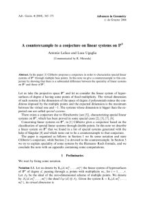 A counterexample to a conjecture on linear systems on P 3
