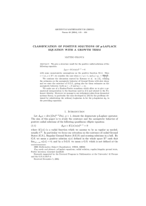 CLASSIFICATION OF POSITIVE SOLUTIONS OF pp p-LAPLACE EQUATION WITH A GROWTH TERM