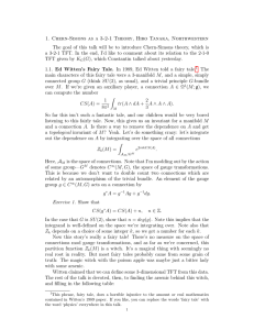 1. Chern-Simons as a 3-2-1 Theory, Hiro Tanaka, Northwestern