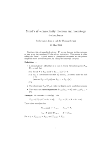 Morel’s A -connectivity theorem and homotopy t-structures 1