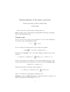 Endomorphisms of the sphere spectrum 19 Mar 2014