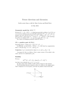 Future directions and discussion 21 Mar 2014 Geometric model for M GL