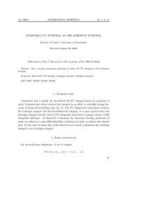 KURZWEIL’S PU INTEGRAL AS THE LEBESGUE INTEGRAL (