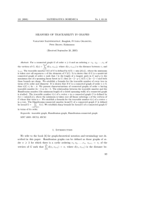 MEASURES OF TRACEABILITY IN GRAPHS