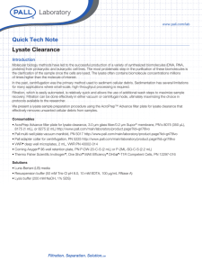 Quick Tech Note Lysate Clearance Introduction