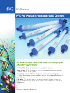 PRC Pre-Packed Chromatography Columns For ion exchange and mixed-mode chromatography laboratory applications
