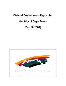 State of Environment Report for the City of Cape Town
