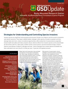 GSD Strategies for Understanding and Controlling Species Invasions Rocky Mountain Research Station