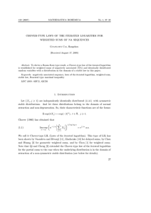CHOVER-TYPE LAWS OF THE ITERATED LOGARITHM FOR (