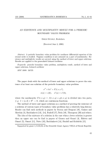 AN EXISTENCE AND MULTIPLICITY RESULT FOR A PERIODIC BOUNDARY VALUE PROBLEM (
