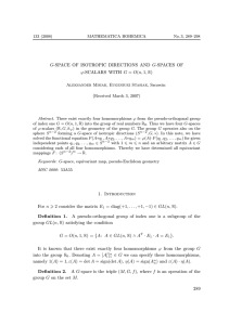 G-SPACE OF ISOTROPIC DIRECTIONS AND G-SPACES OF ) (