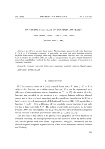 ON VECTOR FUNCTIONS OF BOUNDED CONVEXITY (