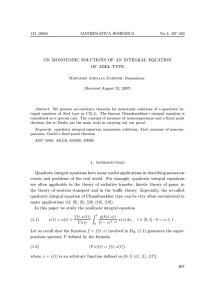 ON MONOTONIC SOLUTIONS OF AN INTEGRAL EQUATION OF ABEL TYPE