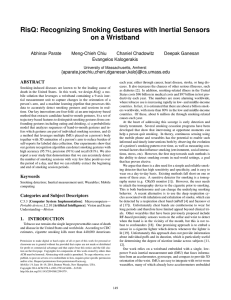 RisQ: Recognizing Smoking Gestures with Inertial Sensors on a Wristband